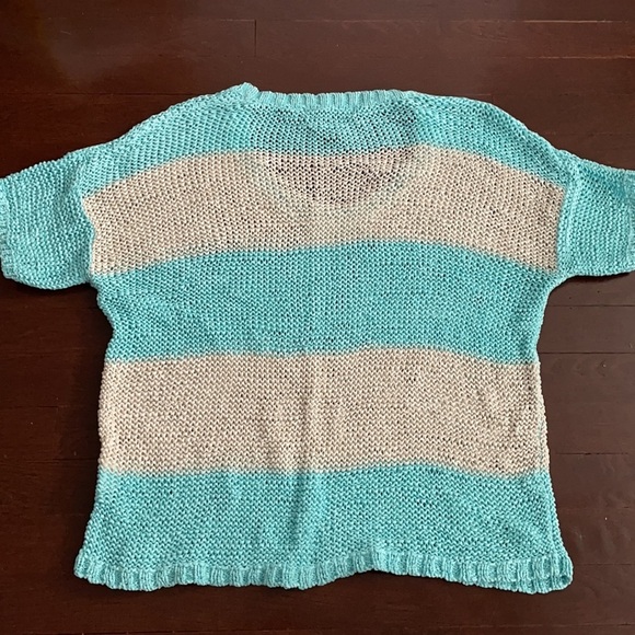 Women's Calvin Klein Jeans Striped Knitted Sweater Short Sleeve Top Medium/Large - Picture 8 of 12